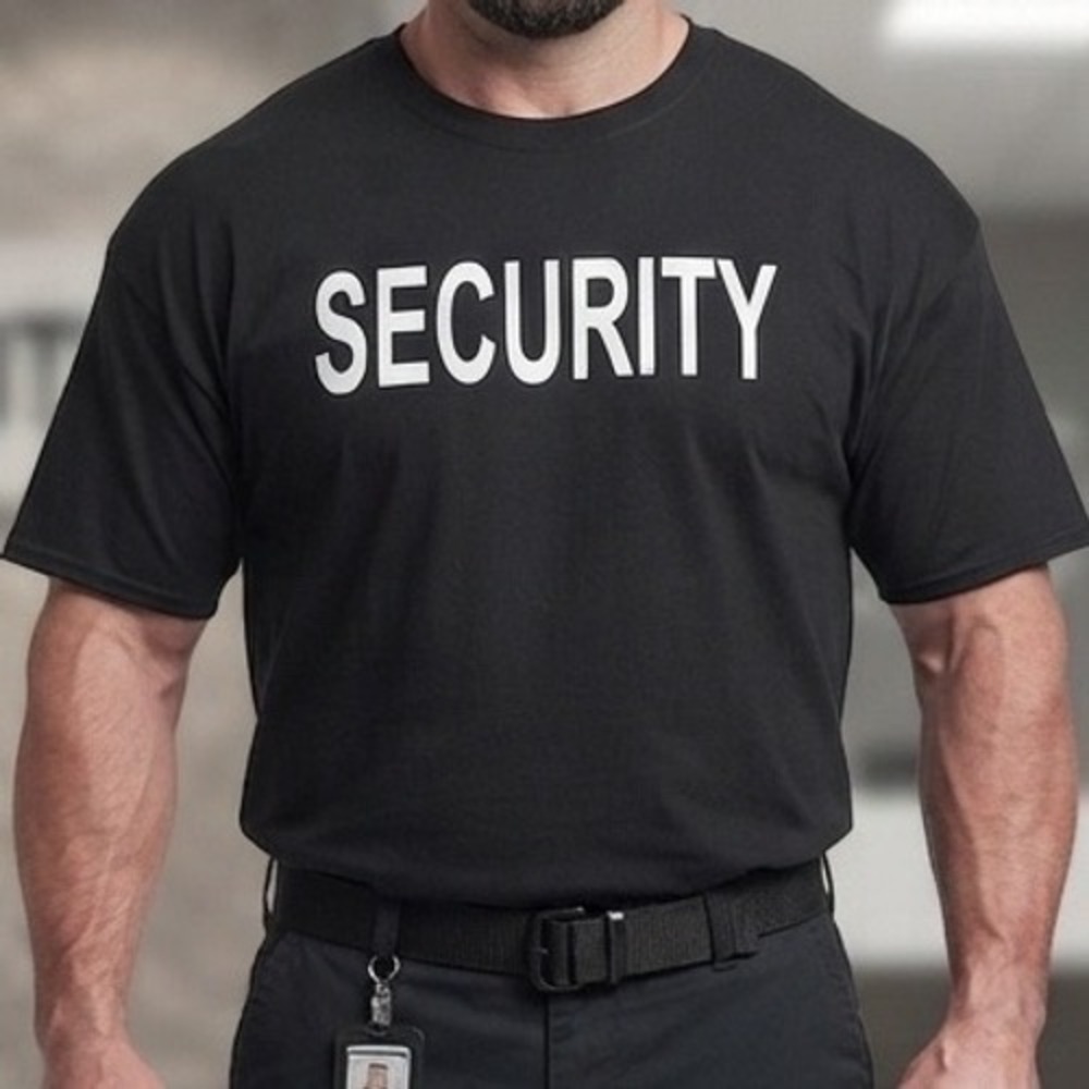 Rothco Mens Black Security T-Shirt Short Sleeve Graphic Tee Size 4XL